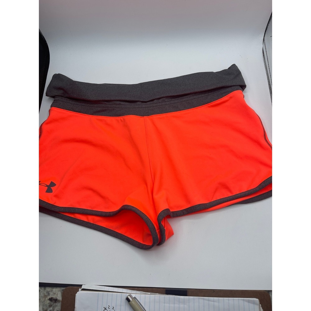 Under Armour Kids YXL Bright Orange Grey Athletic Shorts AllSeasonGear Loose